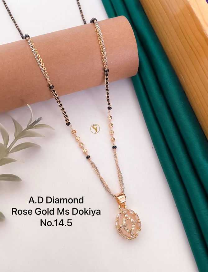 13 AD Diamond Fancy Daily Wear Dokiya Mangalsutra Wholesale Shop In Surat
